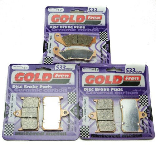 Goldfren S33 Brake Pads Front & Rear For Honda NR 750 N 1992