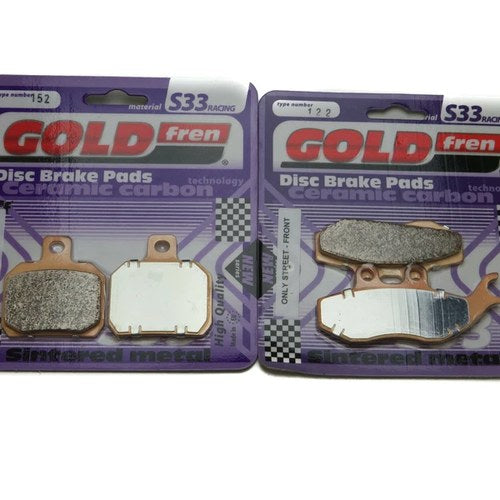 Goldfren S33 Brake Pads Front & Rear For Malaguti Madison 125-3 2006-2009