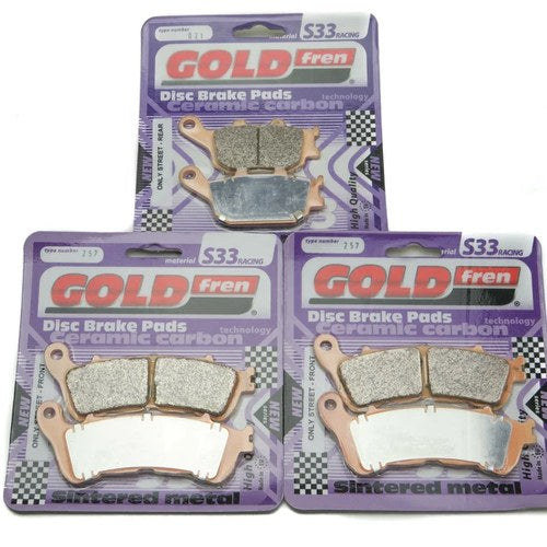 Goldfren S33 Brake Pads Front & Rear For Honda Cbr 600 FAB/FAC ABS 2011-2013