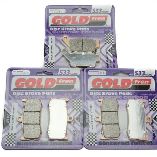 Goldfren S33 Brake Pads Front & Rear For Triumph Daytona 675 2013-2017