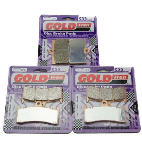 Goldfren S33 Brake Pads Front & Rear For Mondial Piega 1000 2002