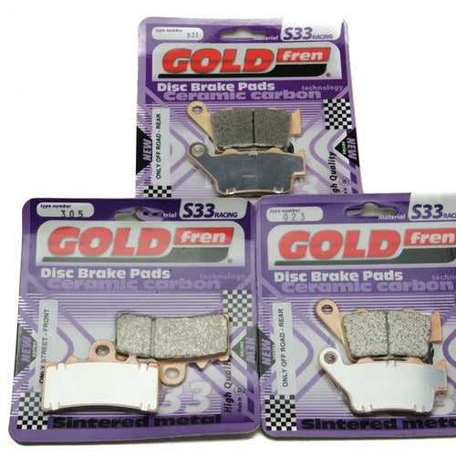 Goldfren S33 Brake Pads Front & Rear For Ktm 200 Duke (280mm F/Disc) 2012
