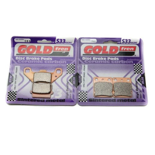 Goldfren S33 Brake Pads Front & Rear For Pgo Bugrider 250 SS (Single seat)