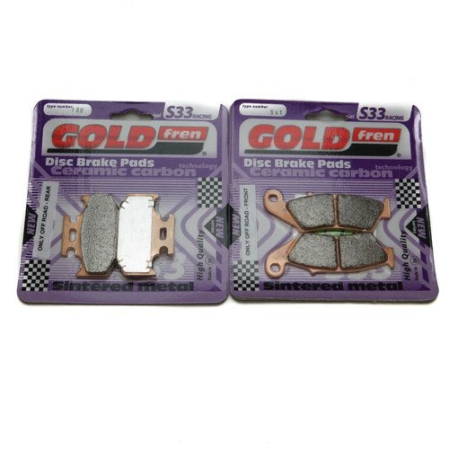 Goldfren S33 Brake Pads Front & Rear For Suzuki DR-Z 250 K1-K7 SJ 44 A 2001-2007