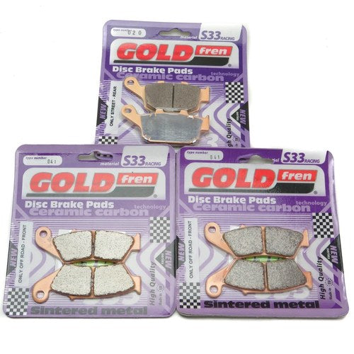 Goldfren S33 Brake Pads Front & Rear For Honda XL 700 Transalp ABS on 2008-2011
