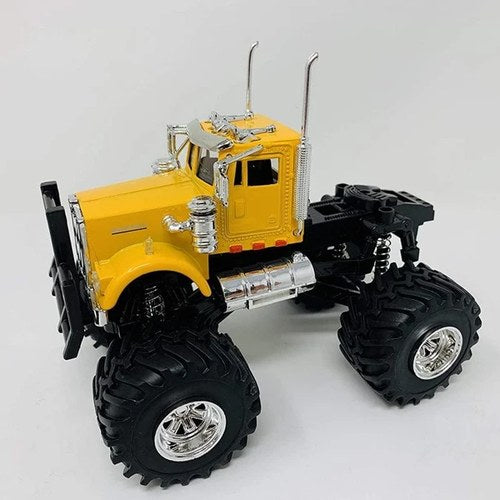 Newray Die Cast Model Kenworth W900 Truck Yellow And Black, Scale 1:43