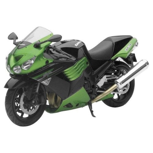 Newray Die Cast Model Kawasaki ZX-14 2011, Green And Black, Scale 1:12,