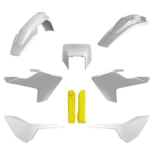 Polisport Plastic Kit + Fork Guards Husqvarna FE250-501 2020-2023, White