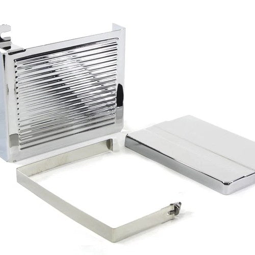 Chrome Ribbed Battery Cover Kit for Harley-Davidson