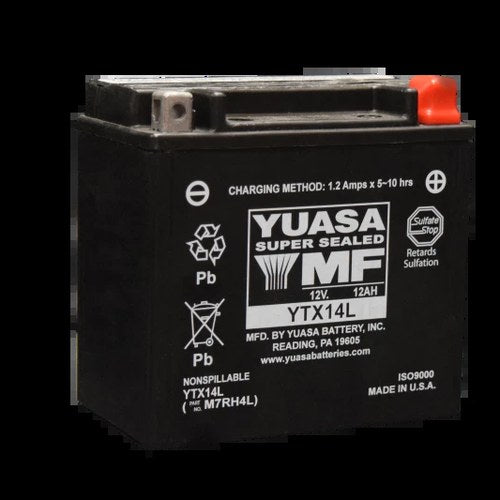 Yuasa YTX14L Maintenance For Free Agm 12 Volt Battery