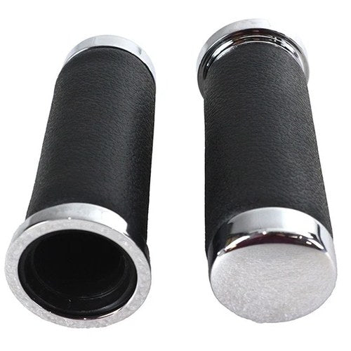 Pebble Style Grip Set with Chrome End Caps for Harley-Davidson