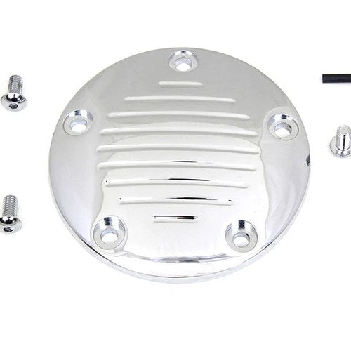 Grooved Ignition System Cover 5-Hole Chrome for Harley-Davidson