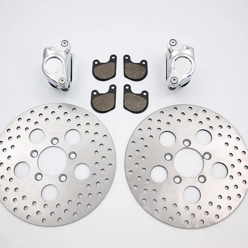 Front Dual Disc Calipers and 10 inch Disc Kit for Harley-Davidson