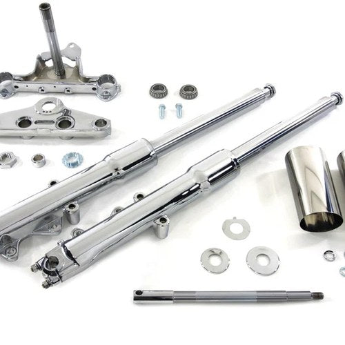 41mm Fork Assembly with Chrome Sliders Stock Length for Harley-Davidson