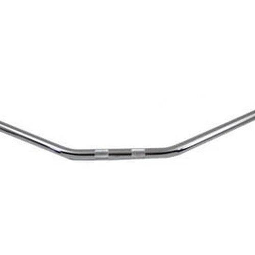 Flat 1 inch Drag Handlebar with Indents Chrome for Harley-Davidson
