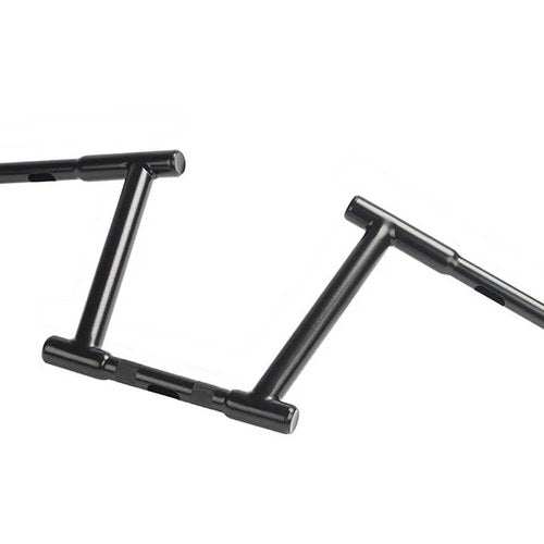 10 inch Z-Bar Racing Handlebar with Indents Black for Harley-Davidson
