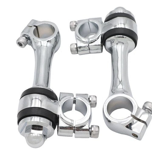 Replica 4-1/4 inch Flanders Chrome Riser Set for Harley-Davidson