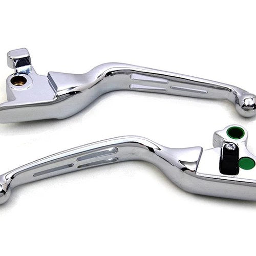 Chrome 3-Slot Wide Hand Lever Set for Harley-Davidson