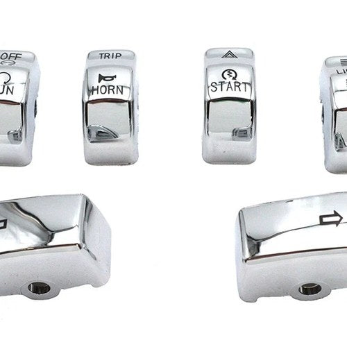Handlebar Switch Cap Set Chrome for Harley-Davidson