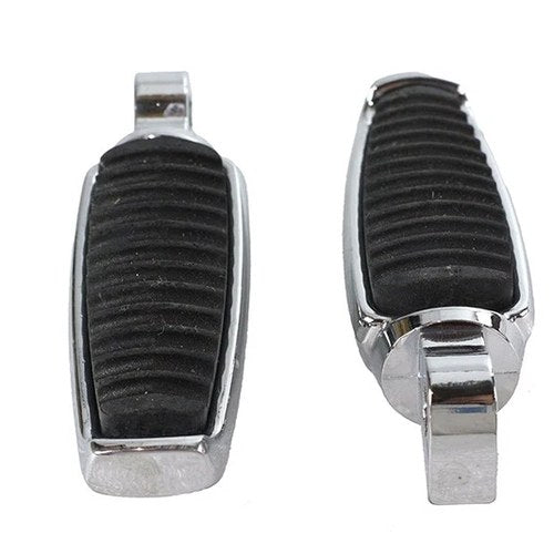 Chrome Footpeg Set with Rubber Inlay for Harley-Davidson