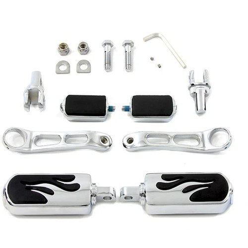 Flame Style Heel Rest and Footpeg Kit for Harley-Davidson