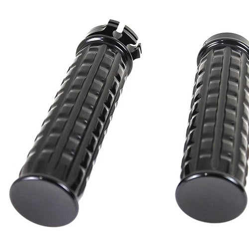 Black Grained Style Handlebar Grip Set for Harley-Davidson