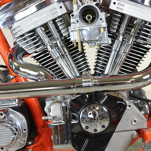 2:1 Siamese Exhaust Header Set Chrome for Harley-Davidson