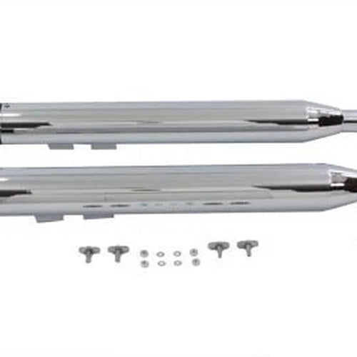 Wyatt Gatling Muffler Set with Black End Caps for Harley-Davidson