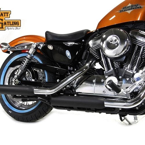 Wyatt Gatling Black Side Slash Muffler Set for Harley-Davidson