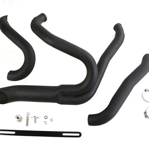 Black Wyatt Gatling 2 into 1 Exhaust Pipe Header Kit for Harley-Davidson