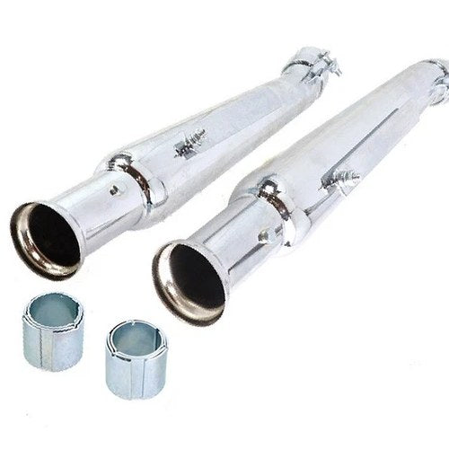 Chrome 20 inch Megaphone Upsweep Slip On Muffler Set for Harley-Davidson