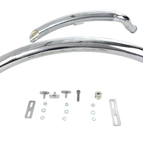 Wyatt Gatling Street Sweeper Exhaust Pipe Set Chrome for Harley-Davidson