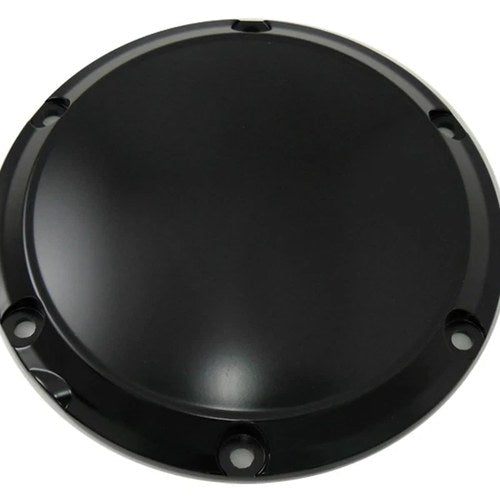 Black 6-Hole Smooth Derby Cover for Harley-Davidson