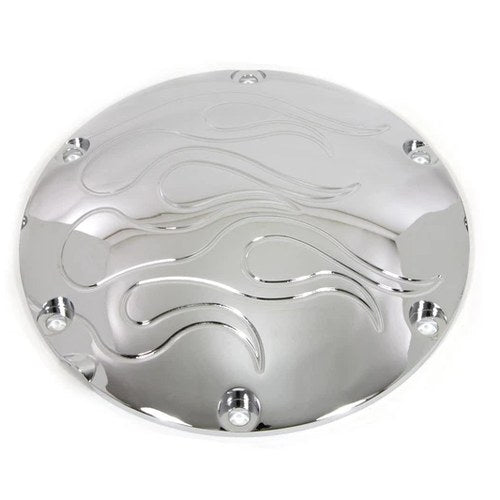 Flame Derby Cover Chrome for Harley-Davidson