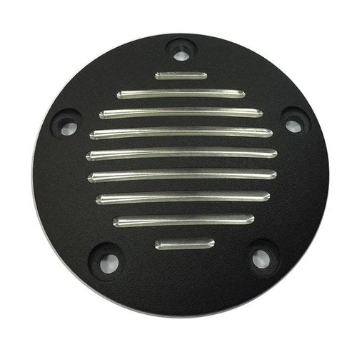 Grooved Ignition System Cover 5-Hole Black for Harley-Davidson