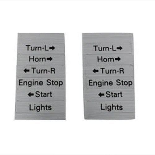 Handlebar Control Box Decal Set Silver and Black for Harley-Davidson