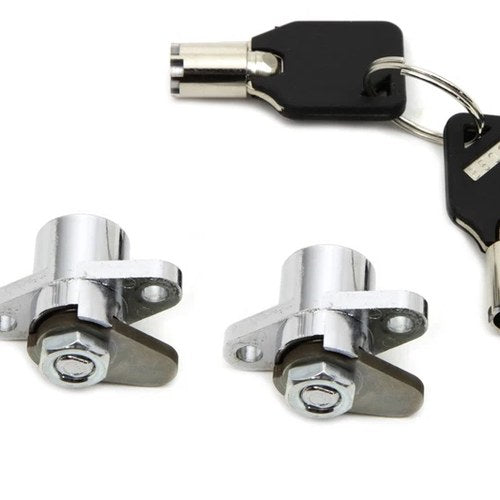 Chrome Saddlebag Lock and Key Kit for Harley-Davidson
