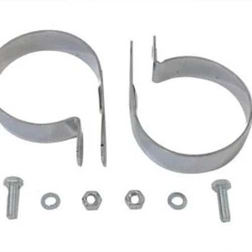 Chrome 3-1/4 inch Muffler Body and End Clamp Set for Harley-Davidson