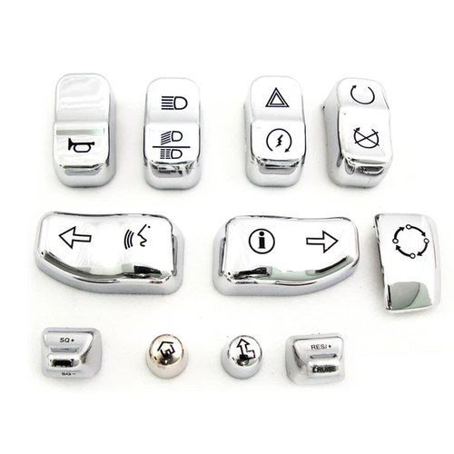 Handlebar Switch Cap Set Chrome for Harley-Davidson