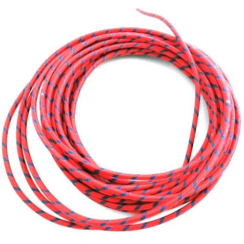 Red with Blue Dot 25' Braided Wire for Harley-Davidson
