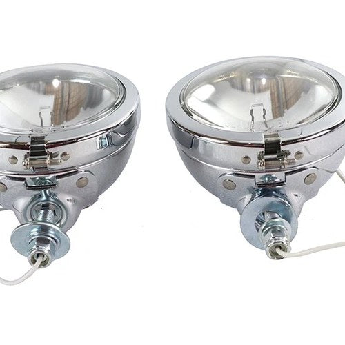 Replica Chrome Guide Spotlamp Set 12 Volt for Harley-Davidson