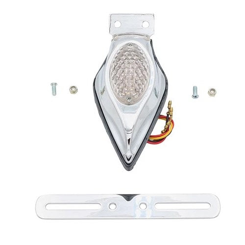 Chrome Teardrop LED Tail Lamp Clear Lens for Harley-Davidson
