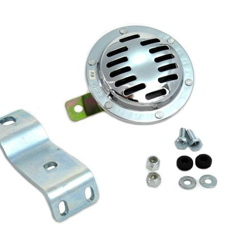 Left Side 6 Volt Chrome Horn Kit for Harley-Davidson