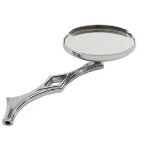 Chrome Oval Mirror with Billet Diamond Stem for Harley-Davidson