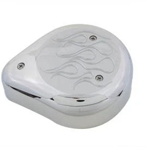 Teardrop Air Cleaner with Flames Chrome for Harley-Davidson