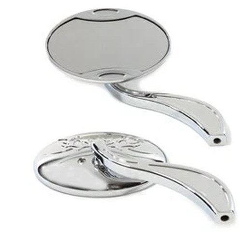 Oval Mirror Set Chrome for Harley-Davidson