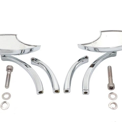 Lucifer Mirror Set Billet with Curve Stem for Harley-Davidson