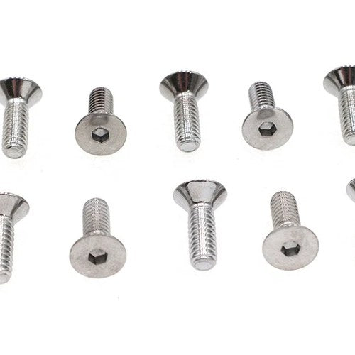 Allen Flat Head Screws Chrome 1/4 inch x 3/4 inch for Harley-Davidson