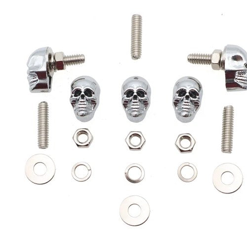 License Plate Frame Skull Krommet Set Chrome for Harley-Davidson