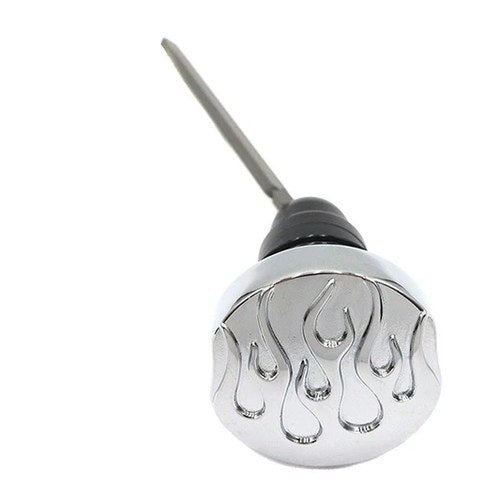 Transmission Oil Fill Plug Dipstick with Flame Design for Harley-Davidson